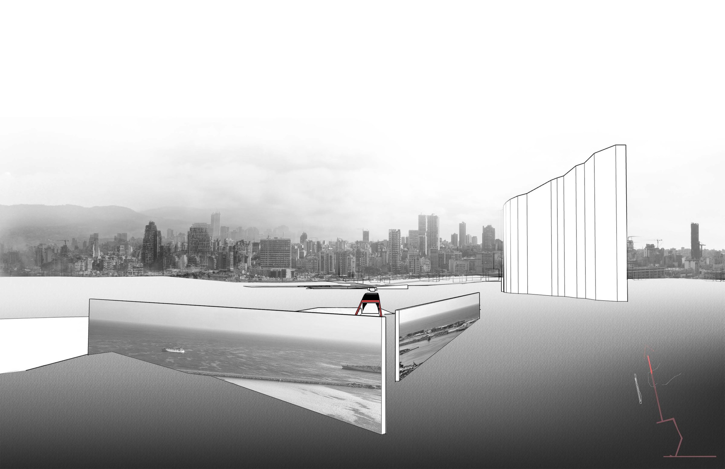 Lauren Mcgrath's thesis project render of waterline and skyline