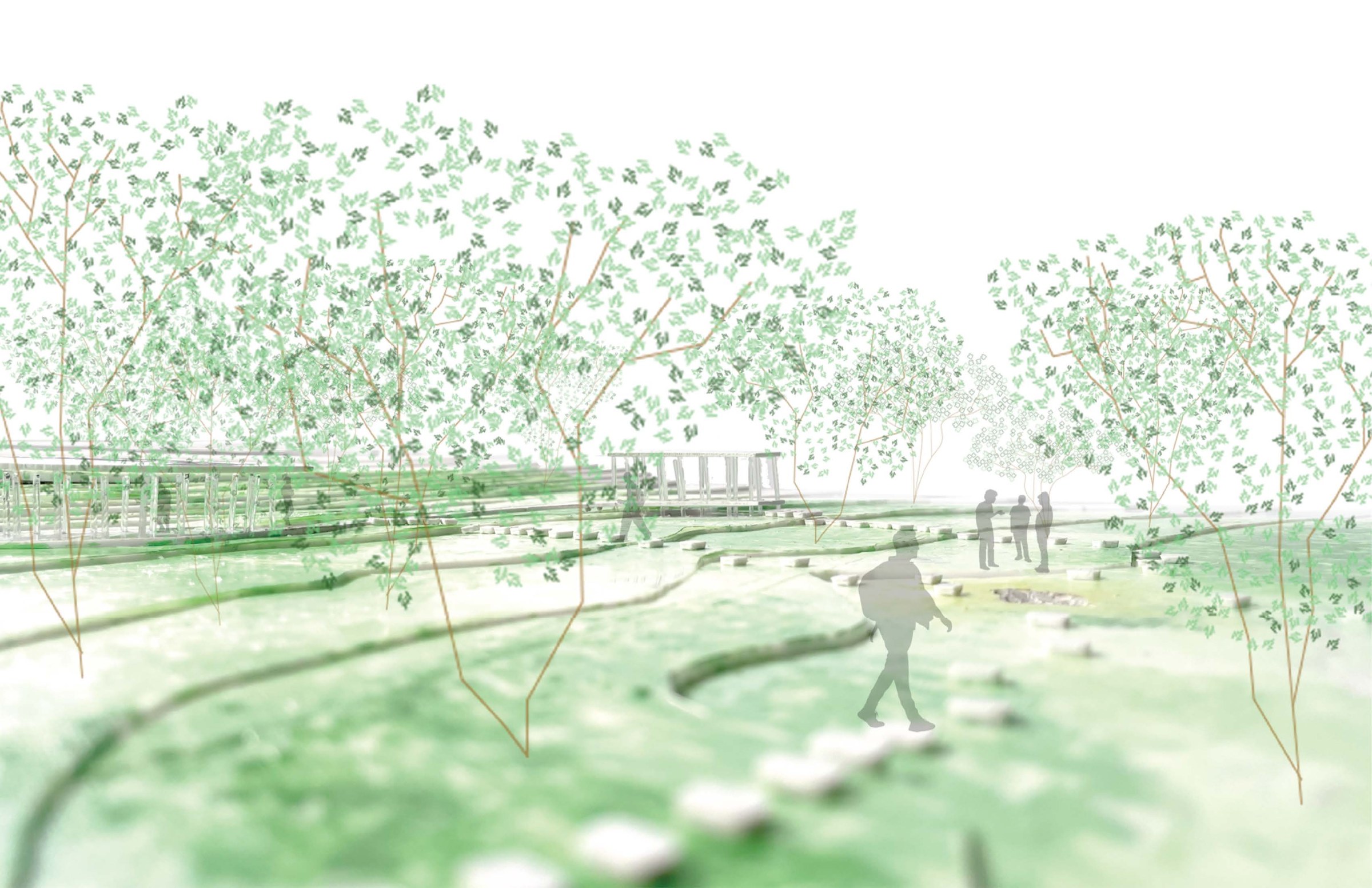 Malina Pickard's thesis project render of outdoor space