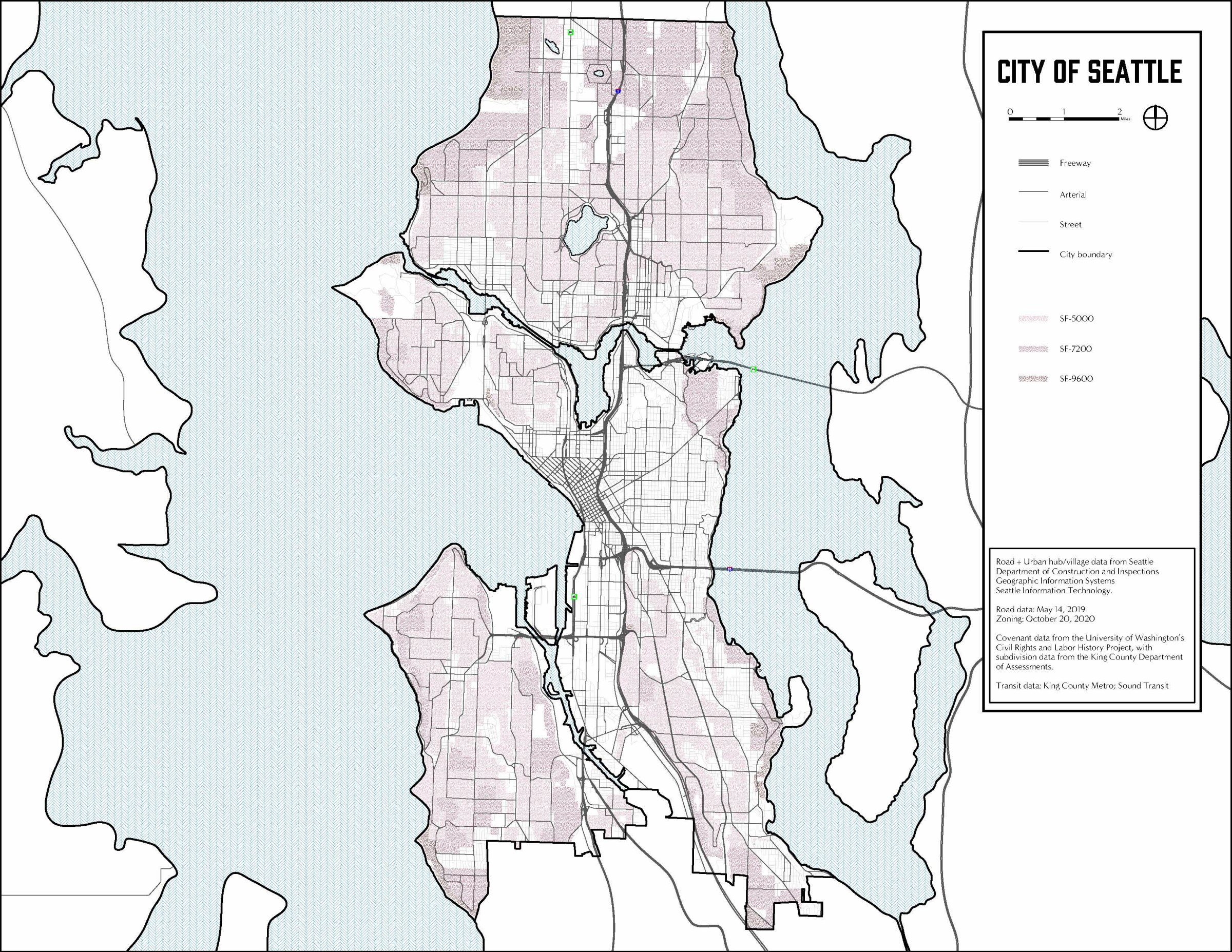 Zach Braaten's thesis project city of Seattle map