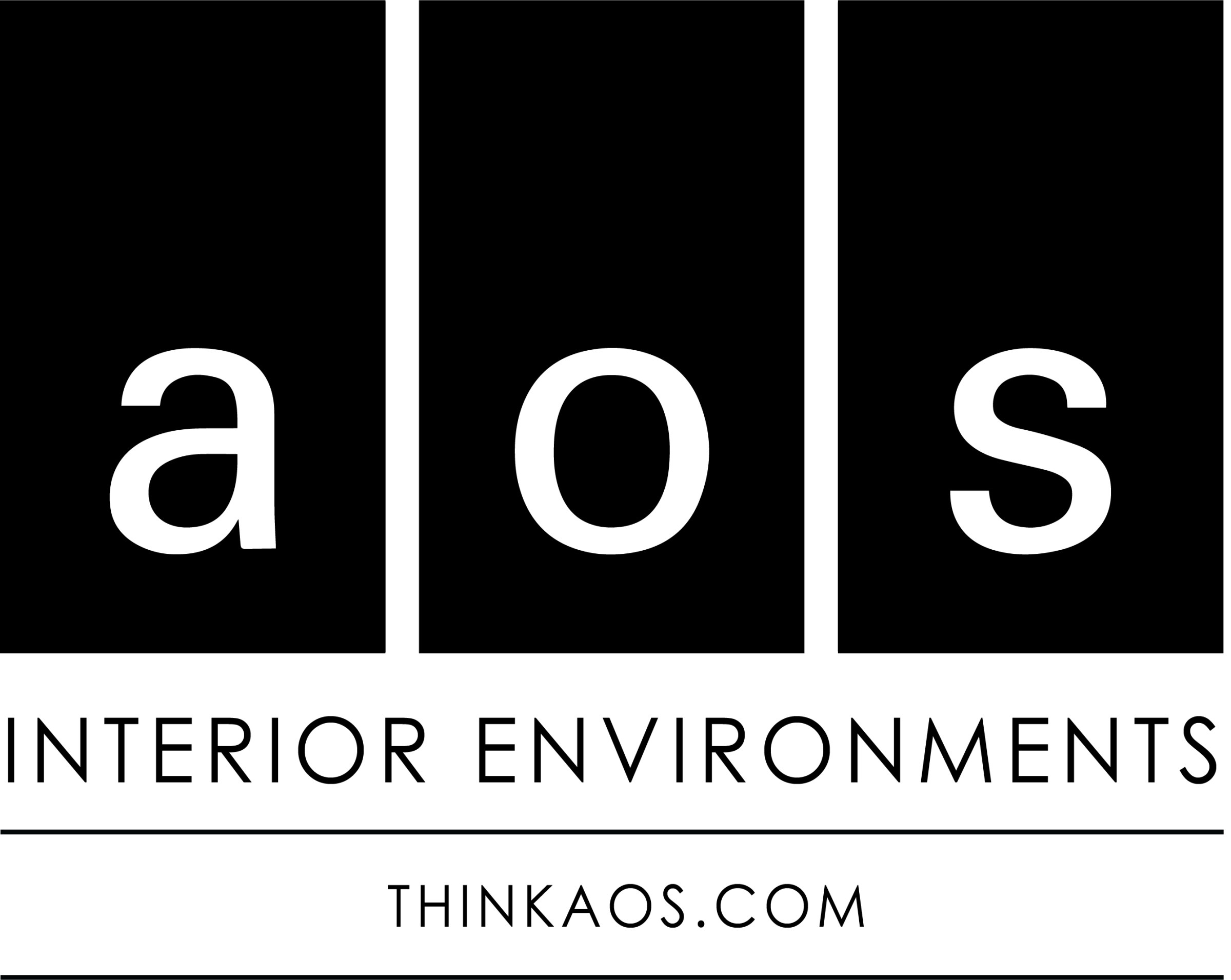 Logo for "aos interior environments"