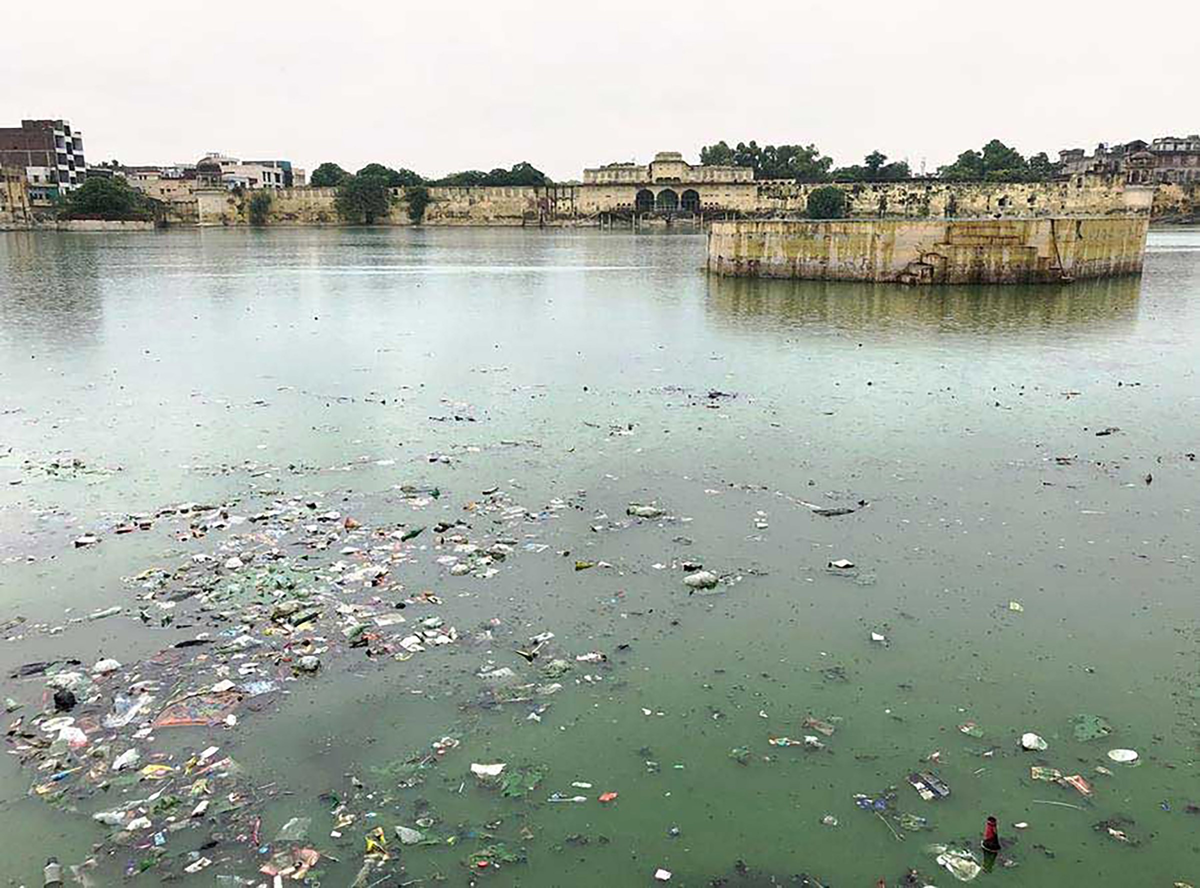 Photo of polluted Yamuna River