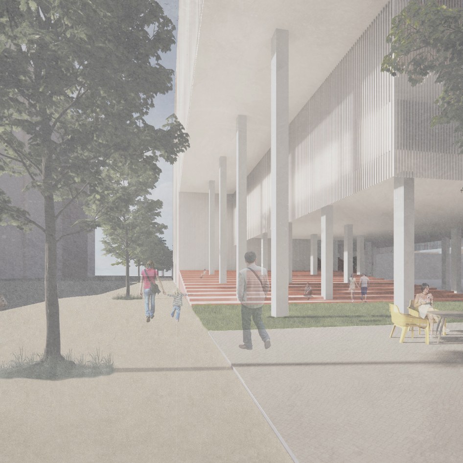 ARCH 3031 Fall 2021 rendering of building entrance