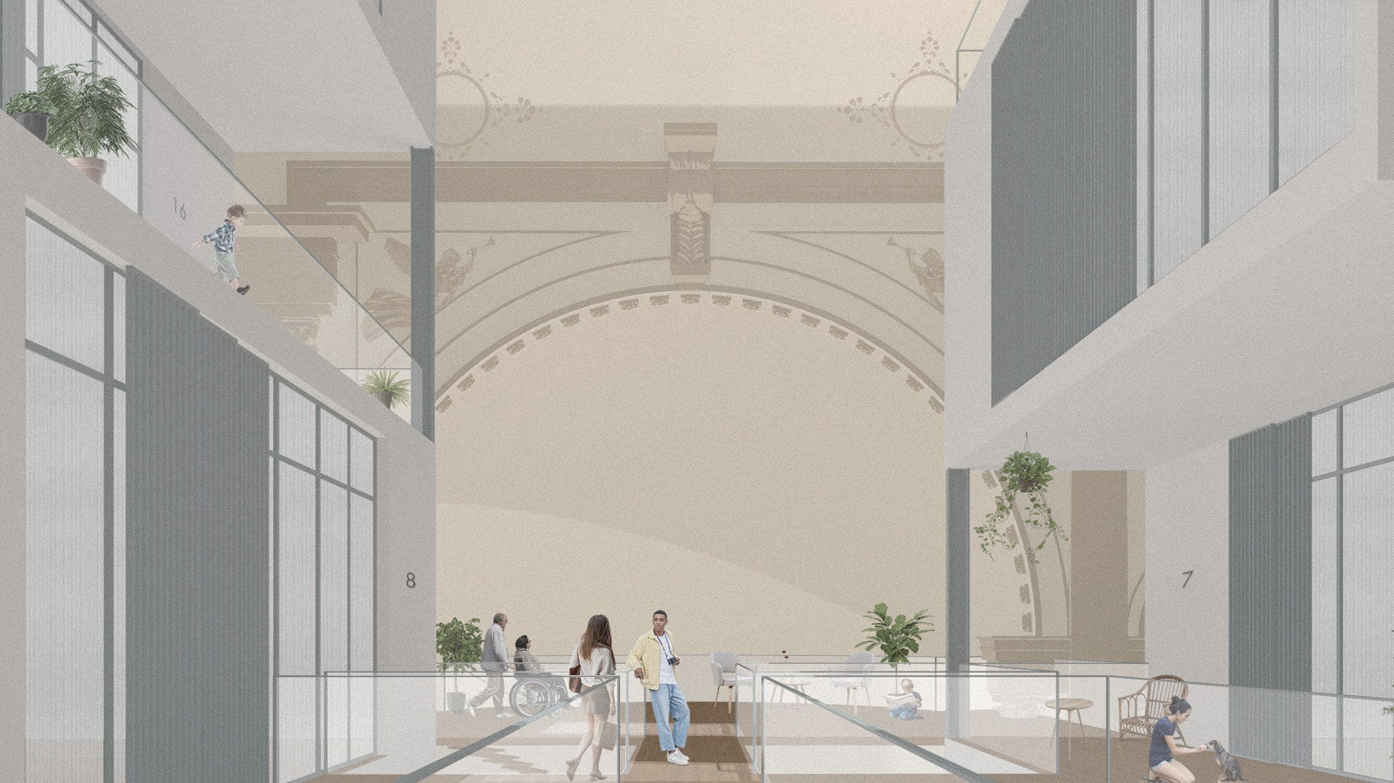 Olivia Georgakopoulos and Alyssa Barber's thesis: interior meeting space rendering