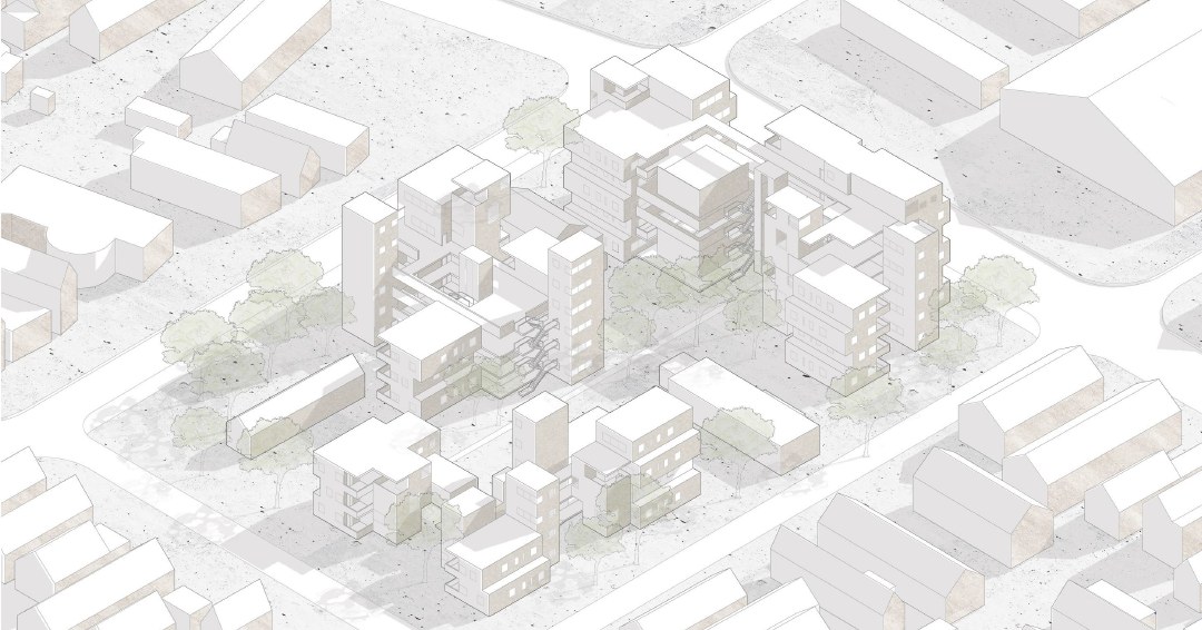 ARCH 2022/6022 Spring 2022 student work: axonometric rendering view