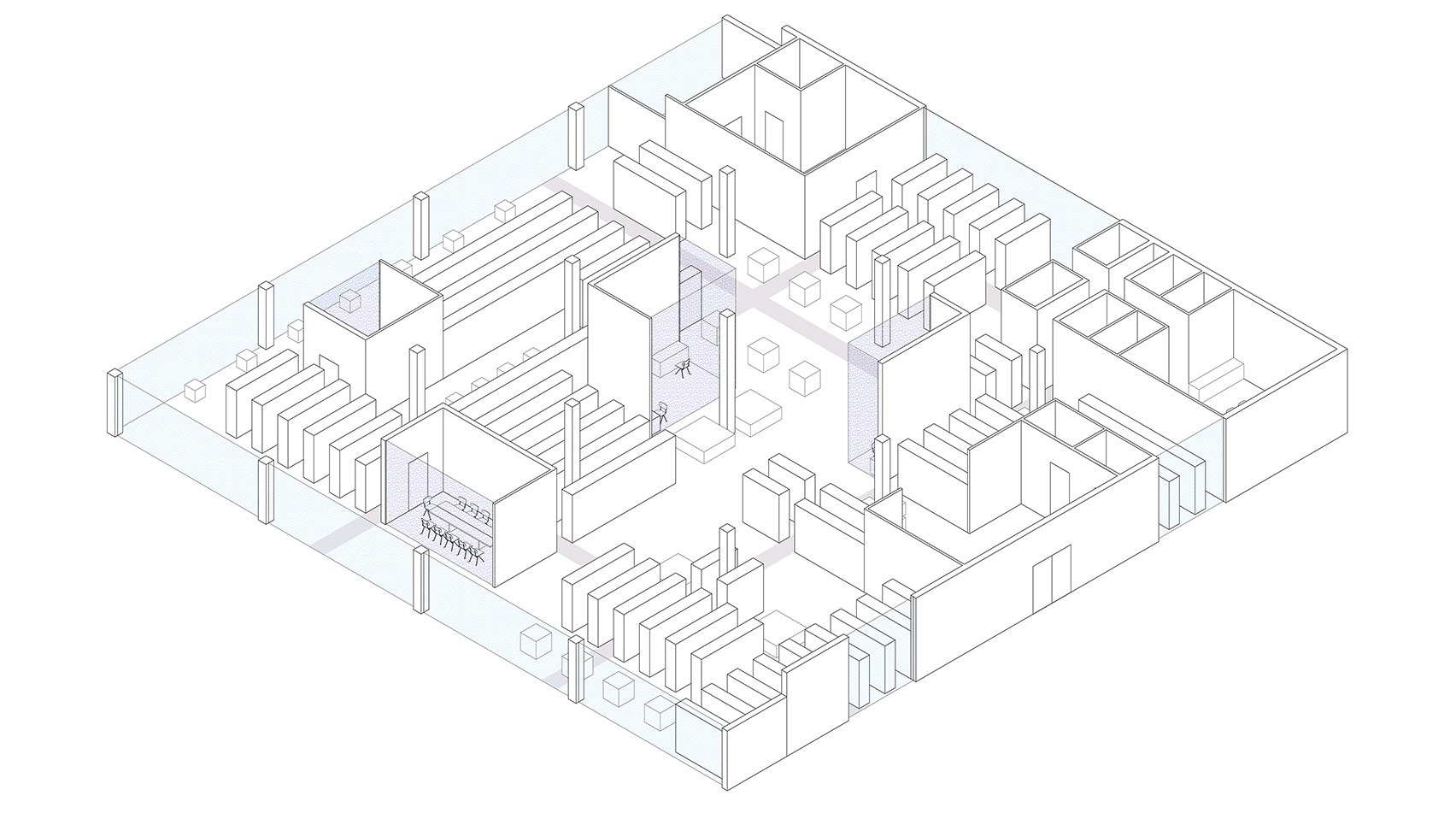 ARCH 1012 Spring 2022 axonometric view of floor plan