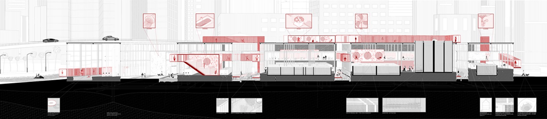 Leah Bohatch and Camille Kreisel's thesis: section perspective of building