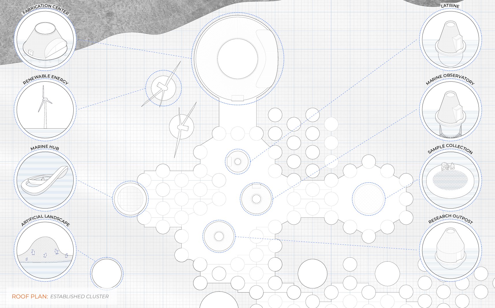 Seth Laskin's Thesis Project: established cluster roof plan