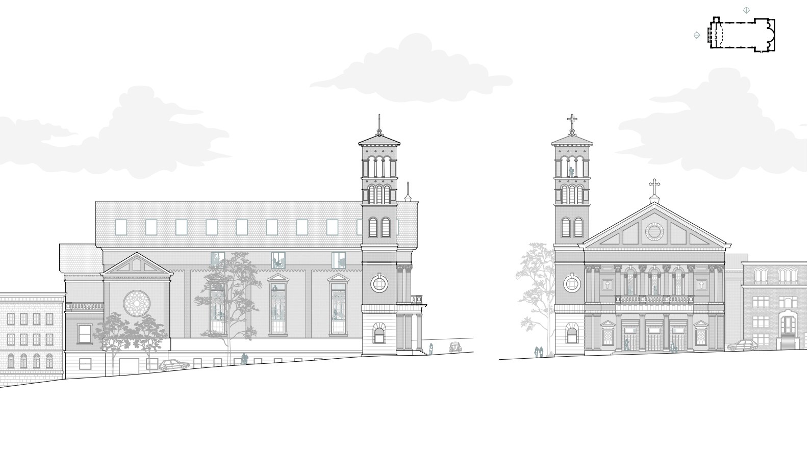 Olivia Georgakopoulos and Alyssa Barber's thesis: minimum scale building elevation view