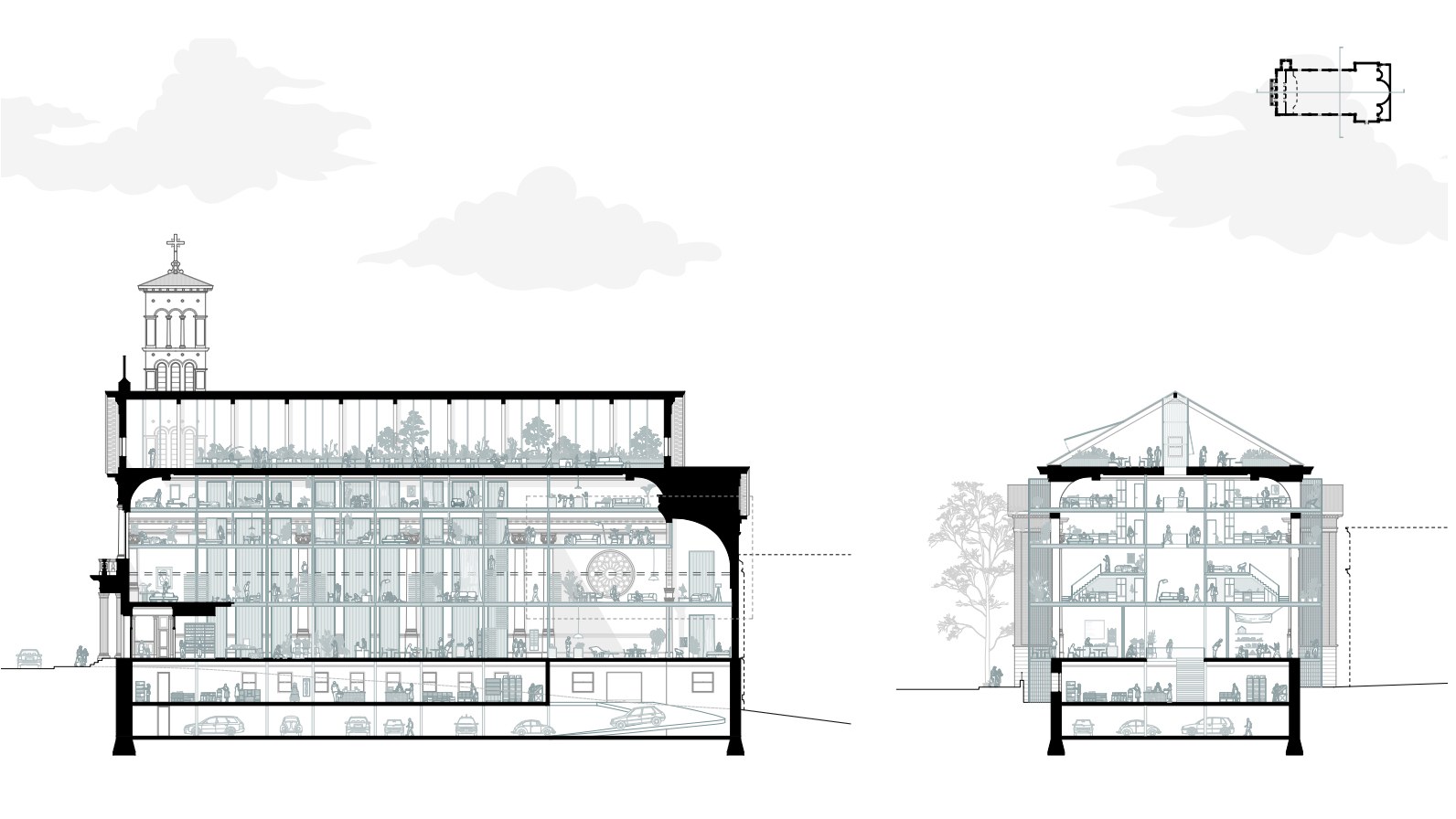 Olivia Georgakopoulos and Alyssa Barber's thesis: moderate scale section view