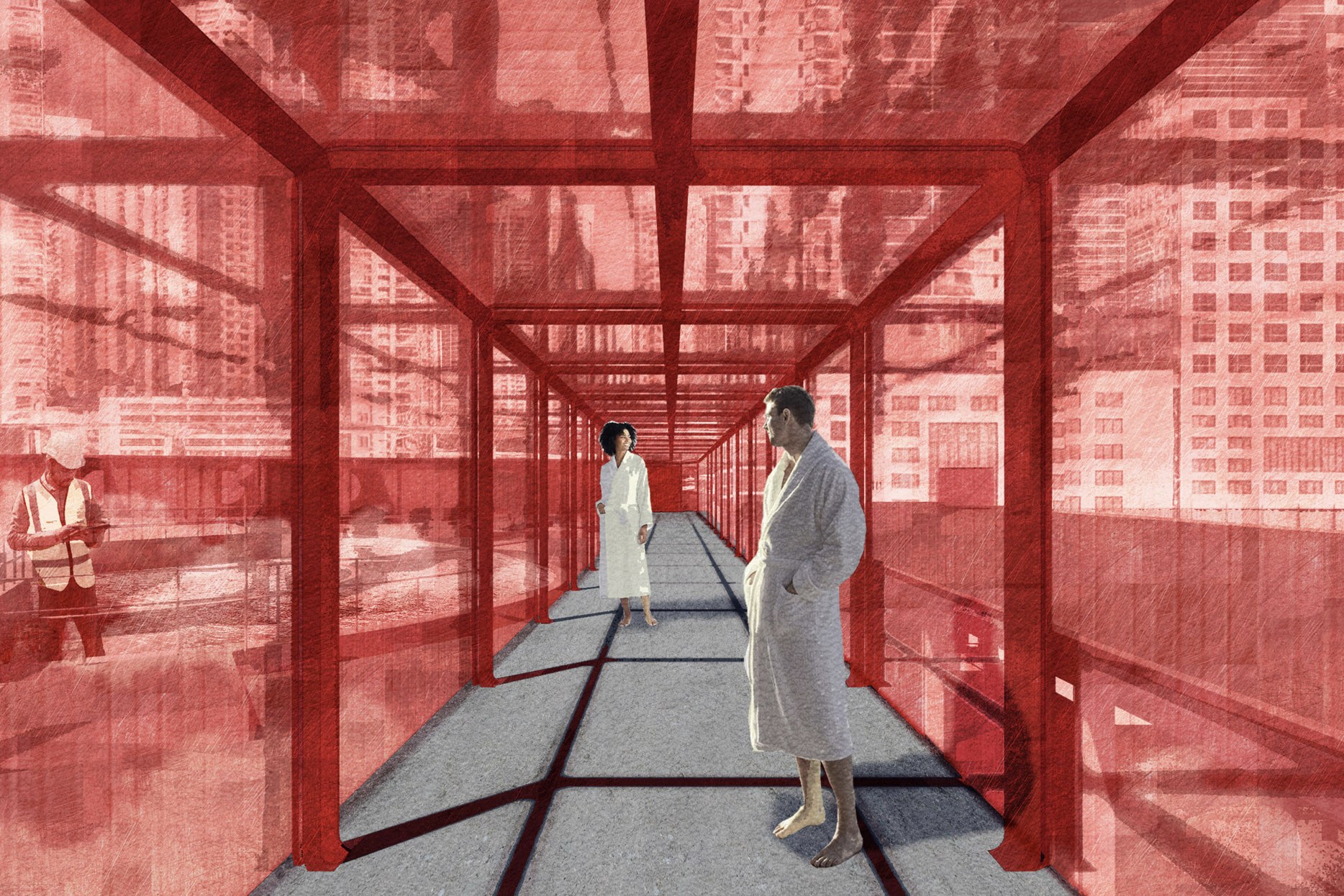 Leah Bohatch and Camille Kreisel's thesis: spa walkway rendering