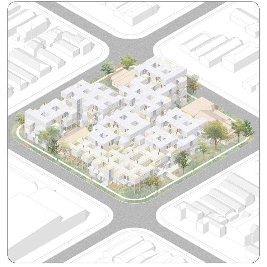 Alex Langley and Sam Spencer's Thesis Project Porous Playground Isometric rendering