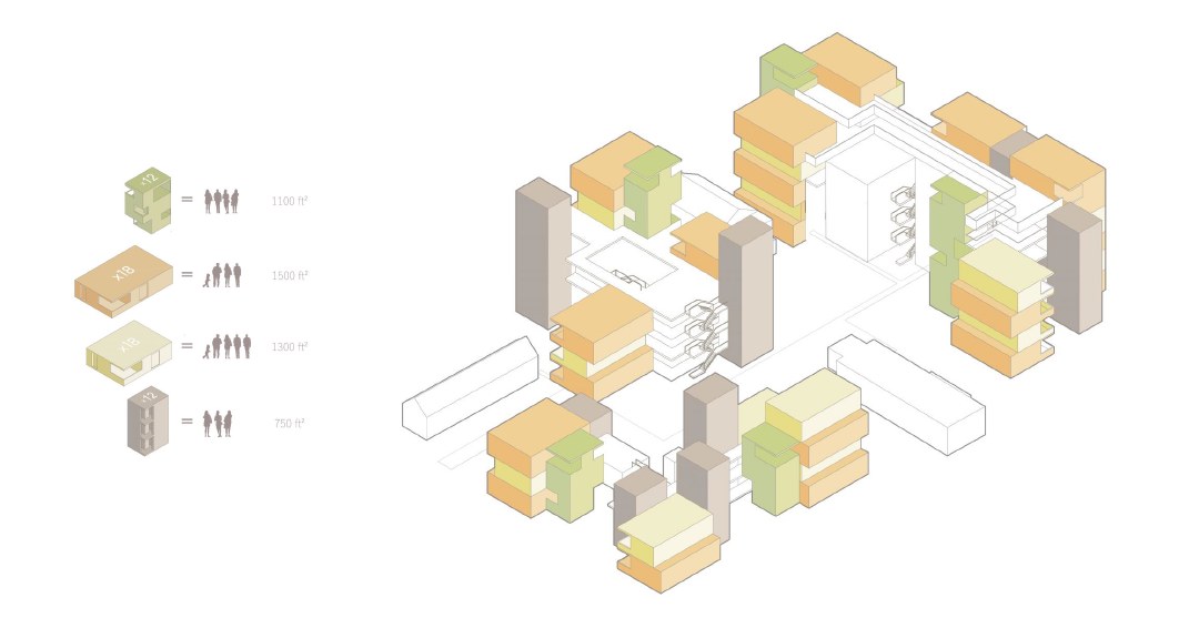 ARCH 2022/6022 Spring 2022 student work: breakdown of each building component 