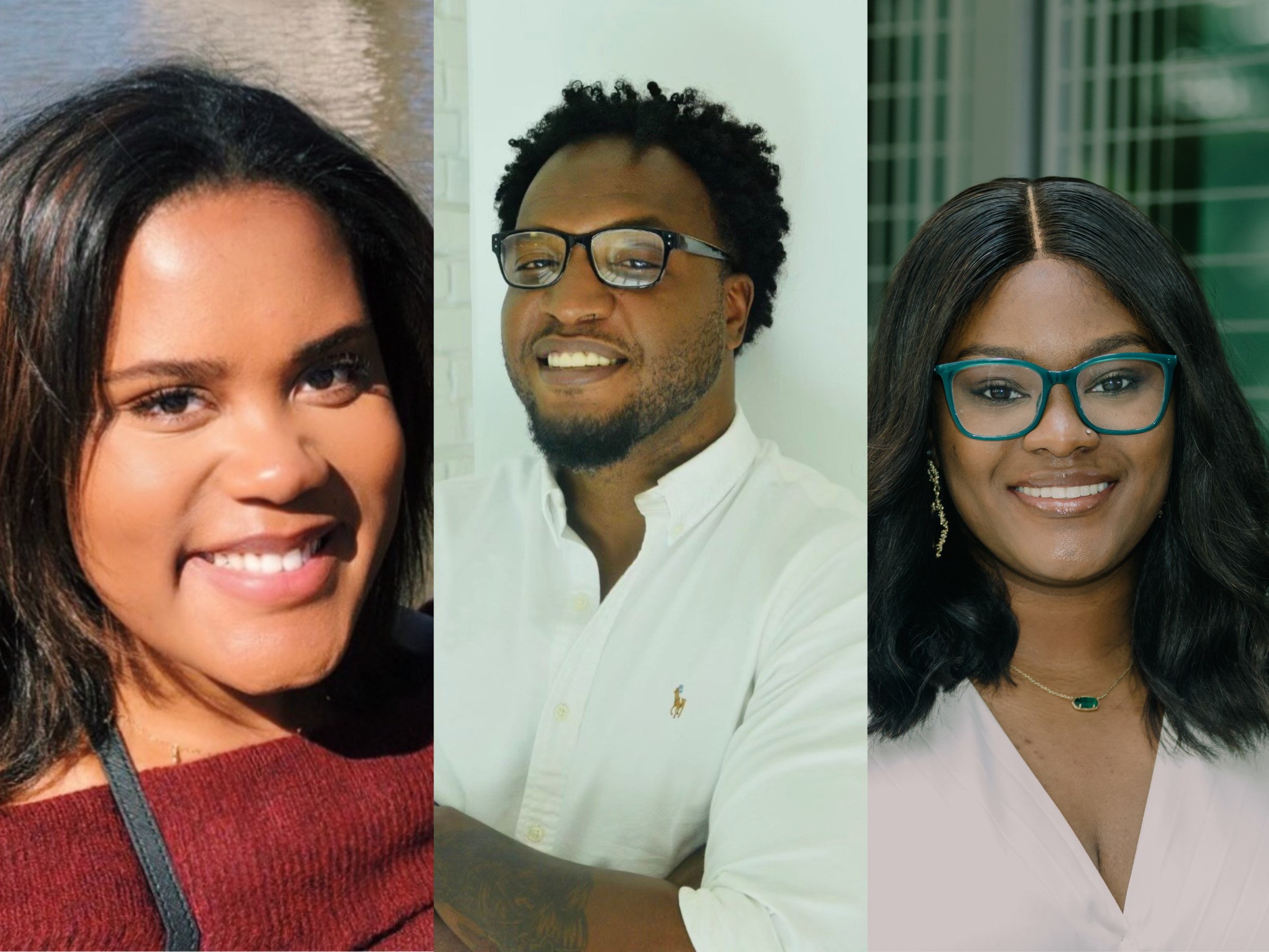 Composite of three headshots of Boudreaux Scholars Jessica Triche, Joshua McGrew, and Jade Johnson.