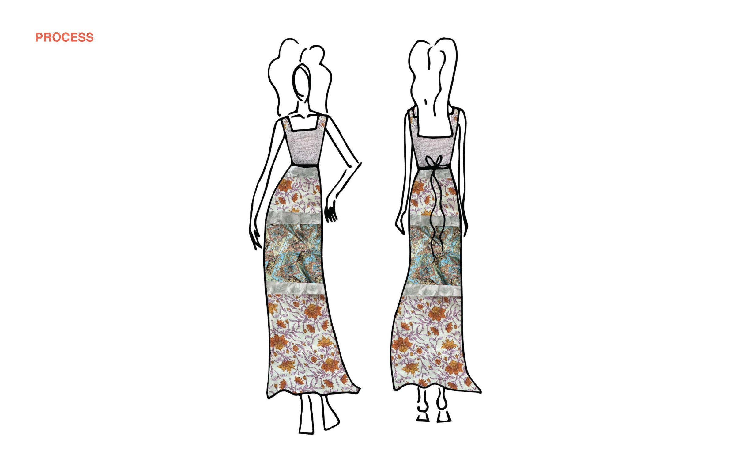 Textile Design Studio student's dress design process work