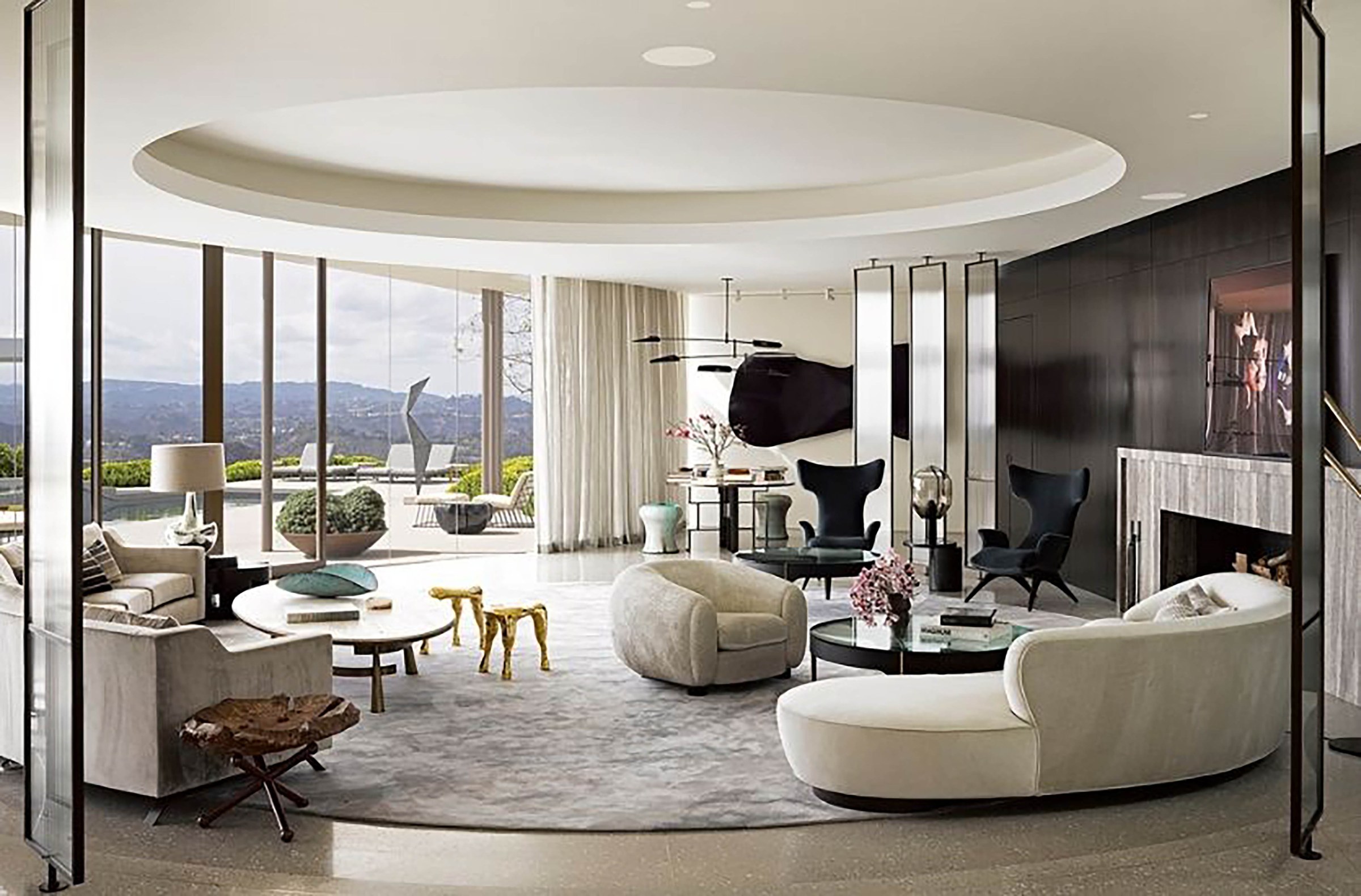 Photo of modern, neutral living room 