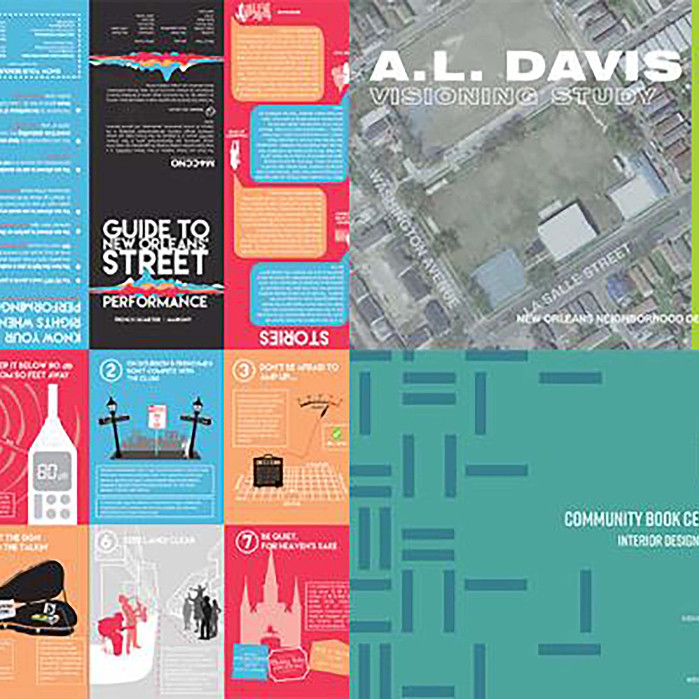 Collage of covers of publications