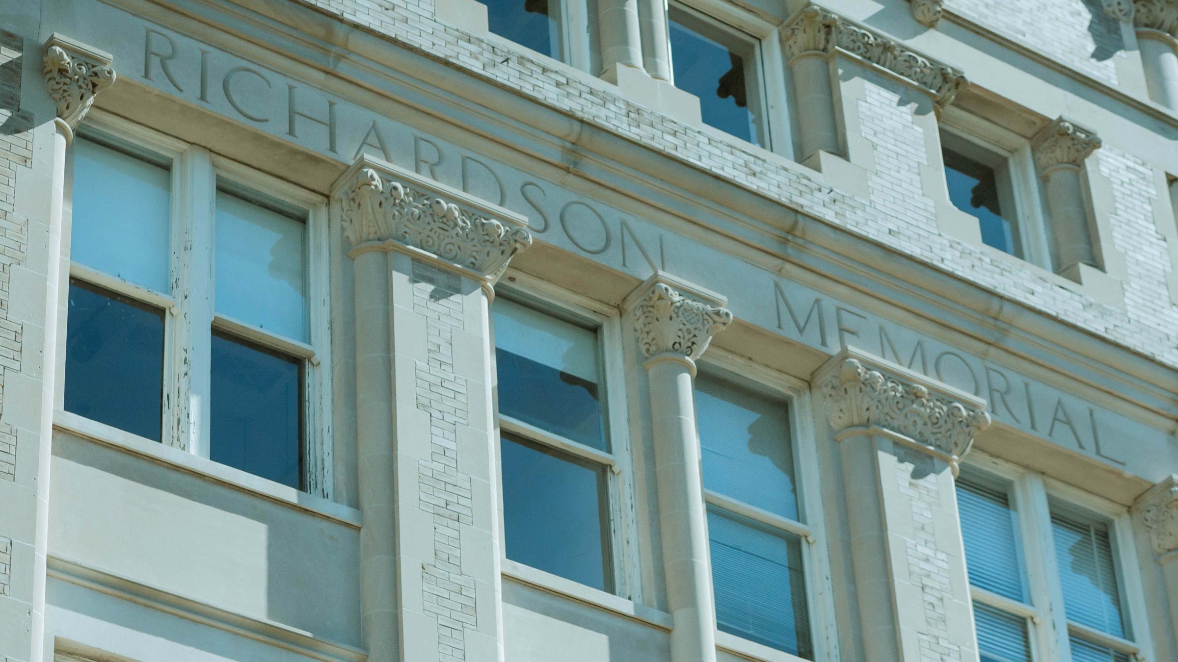 close up of the original richardson memorial hall building