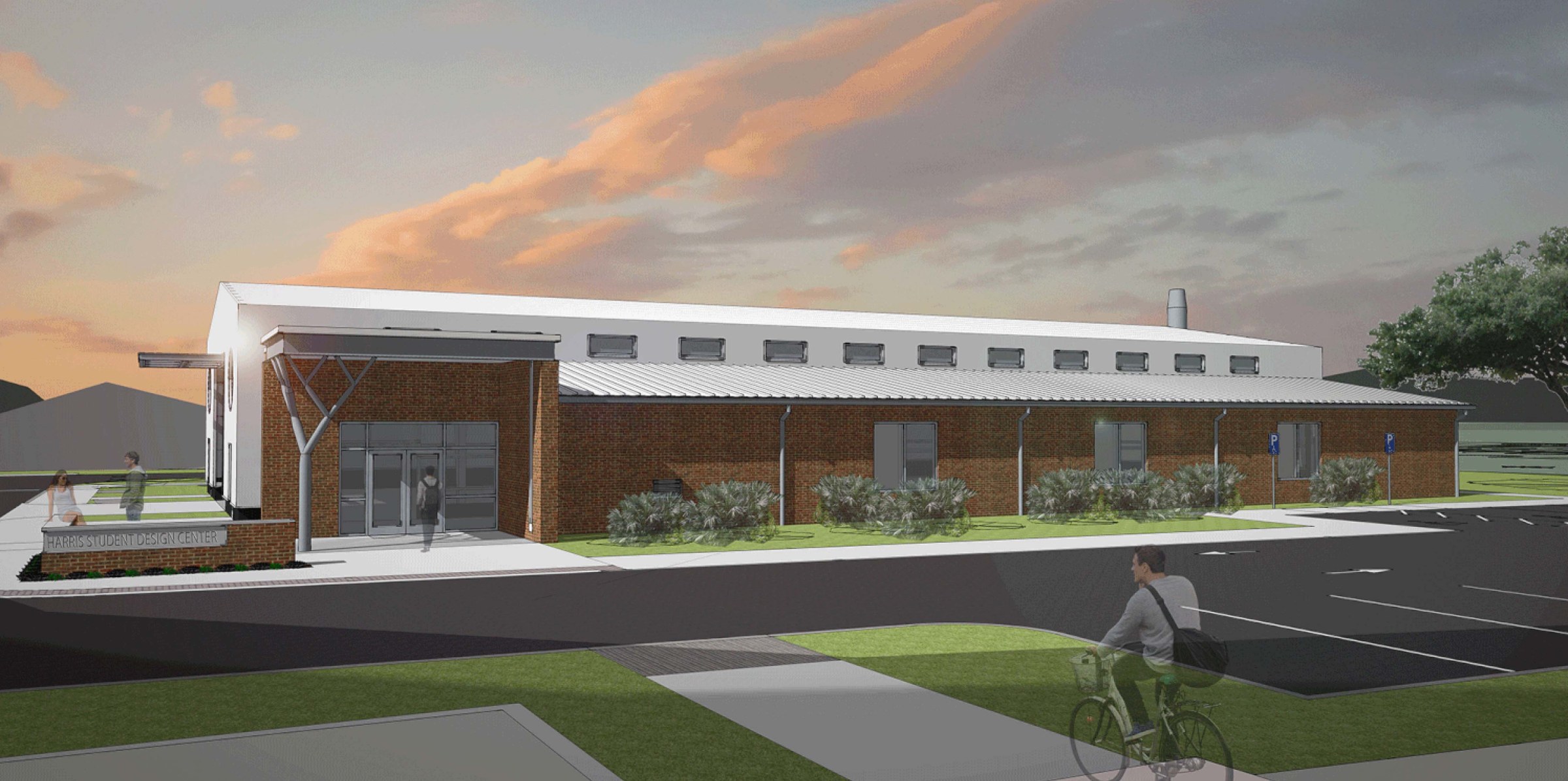 exterior image of the Harris Student Design Center