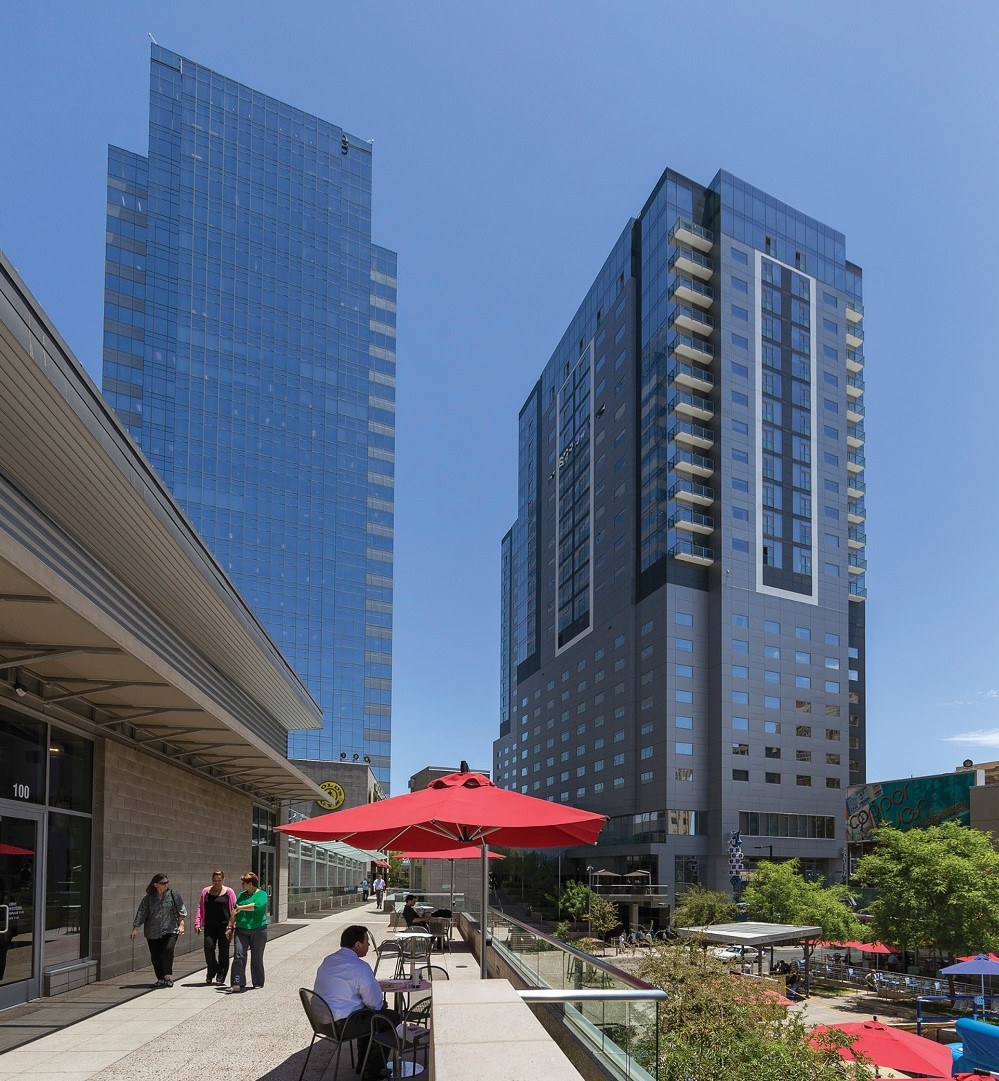 CityScape, image of patio with skyscraper views