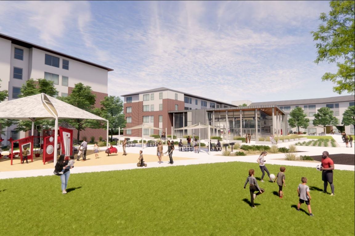 rendering of University of Utah West Village Housing, Salt Lake City UT (rendering courtesy of VCBO Architects)