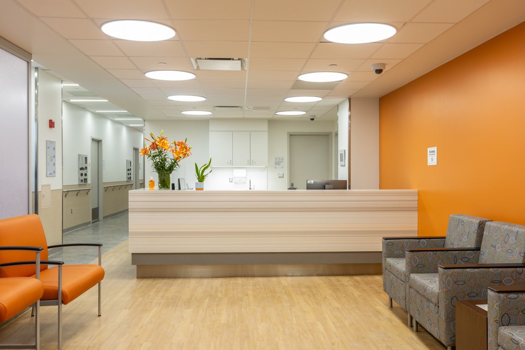 interior image of office waiting room designed by Alison Landry