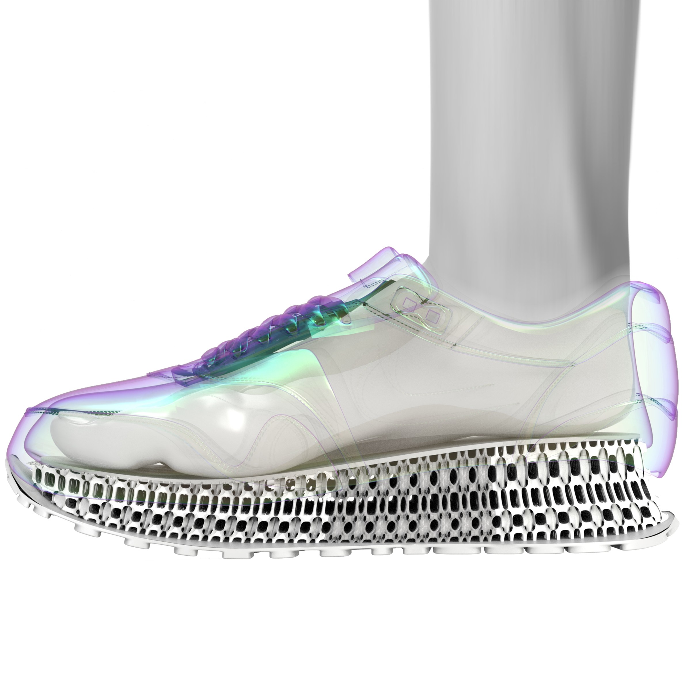 image of a translucent like shoe rendering