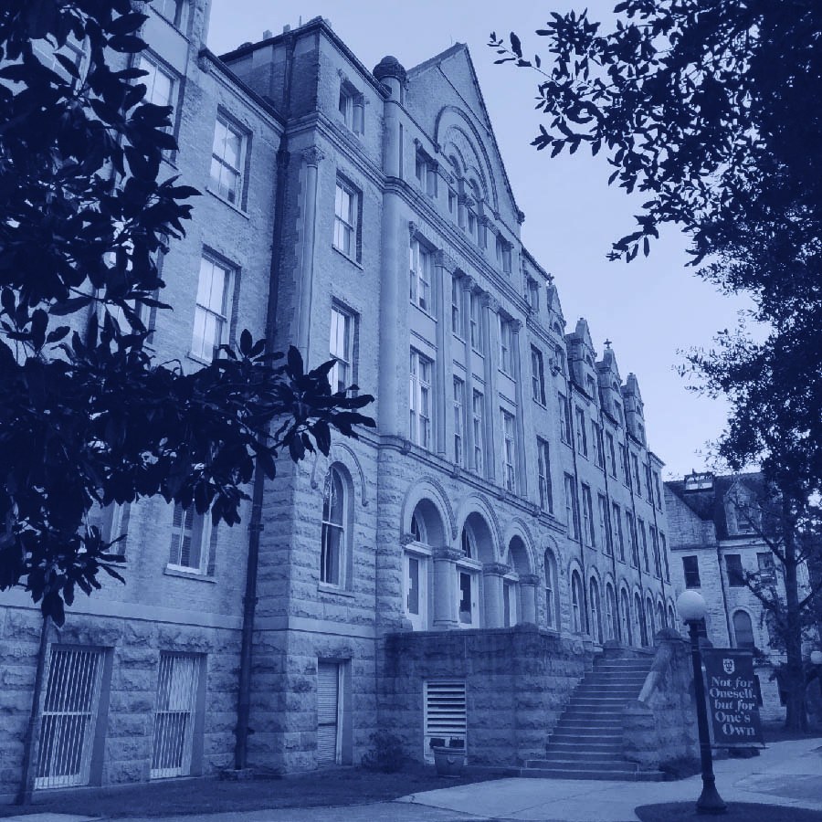 Facade of Richardson Memorial Hall at Tulane Uptown Campus.