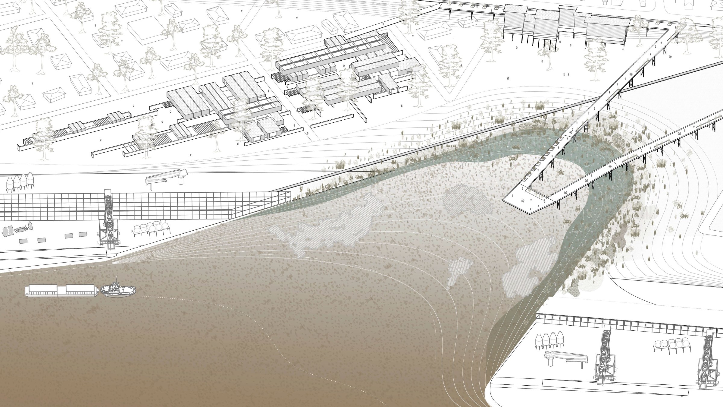 Diagram of Community College and Wetland