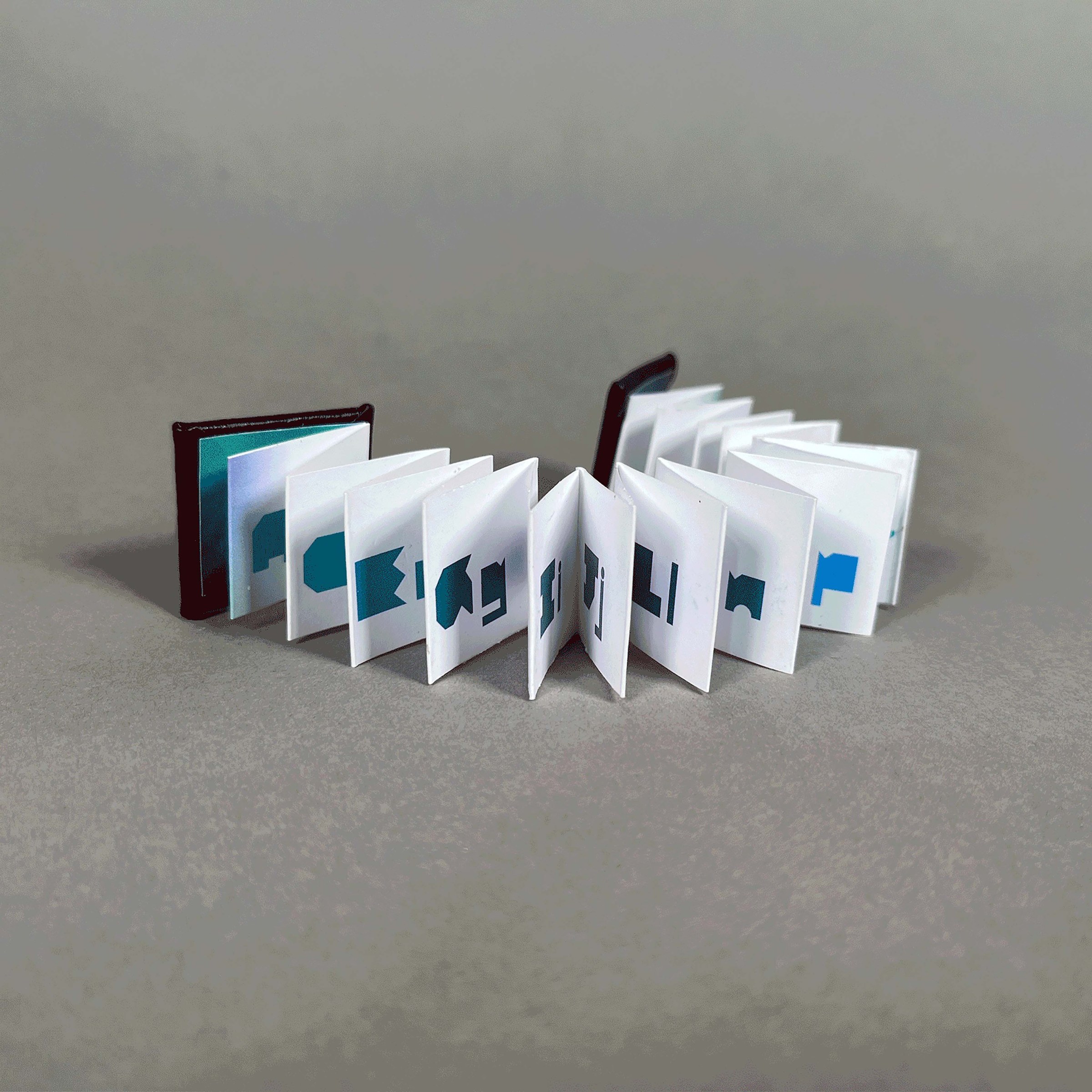 A miniature accordion book.