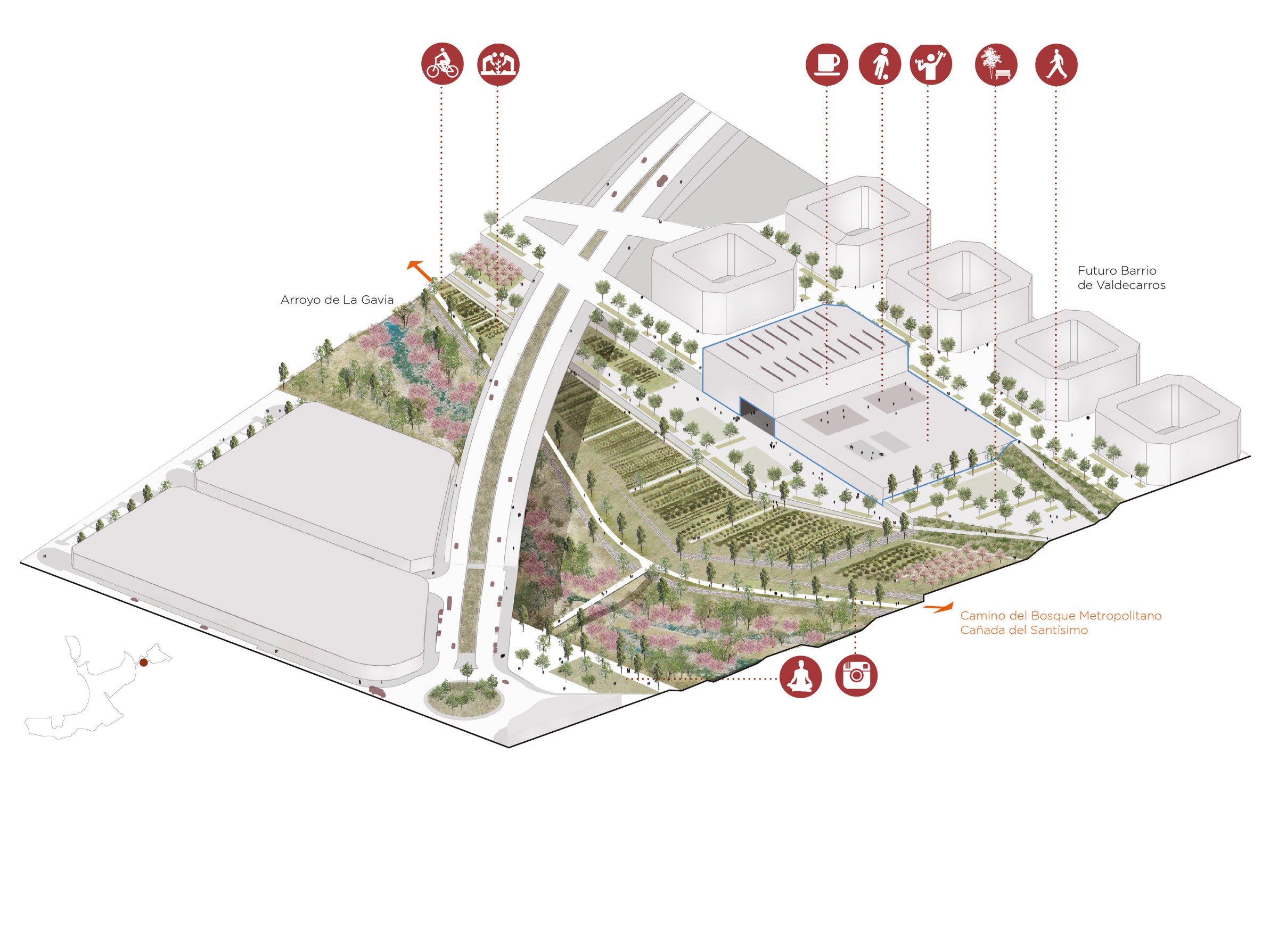 Madrid Metropolitan Forest map design.