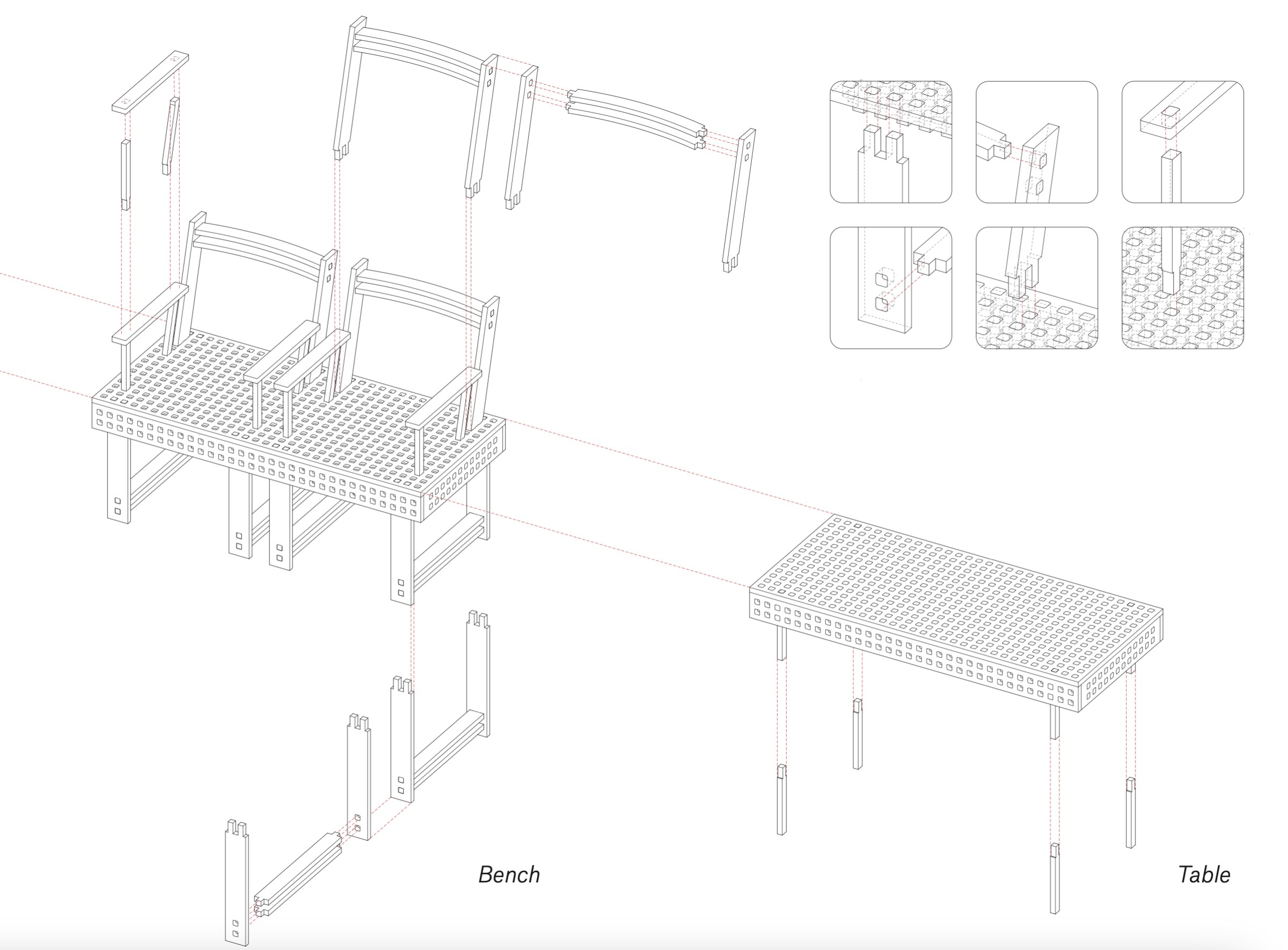 Exploded Axon and Detail Drawing