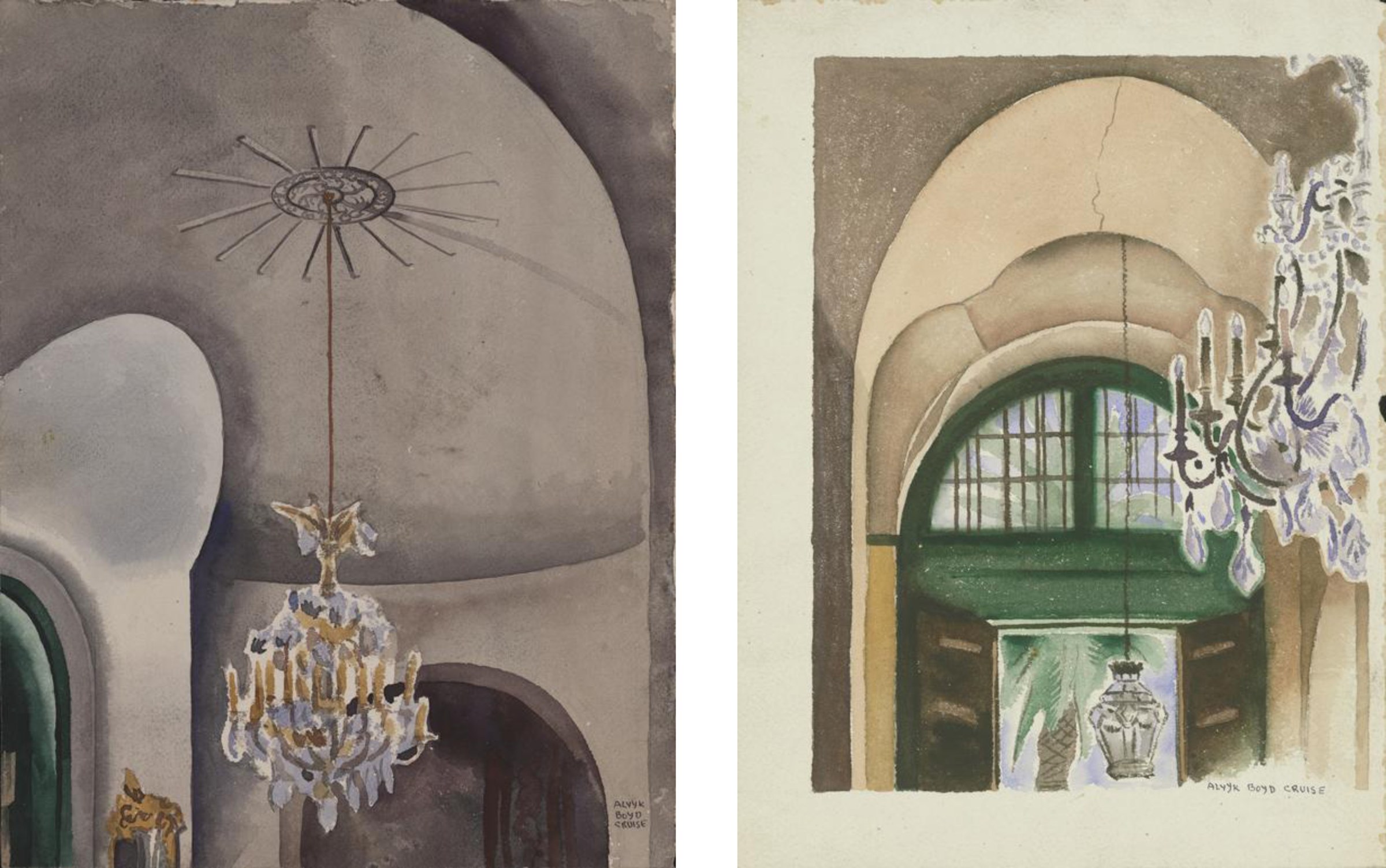 Drawings of historical rooms