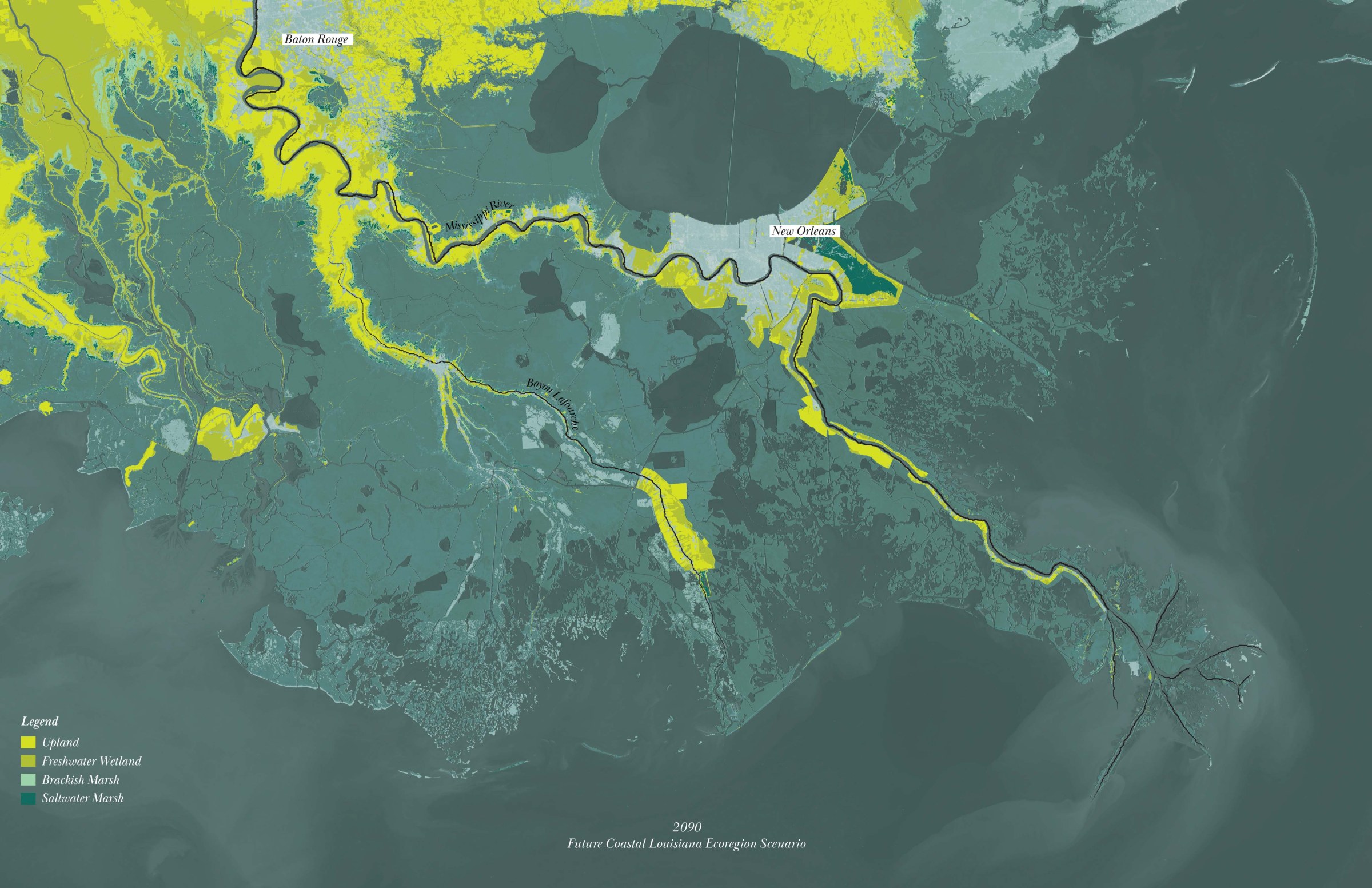 Map of Louisiana Coast