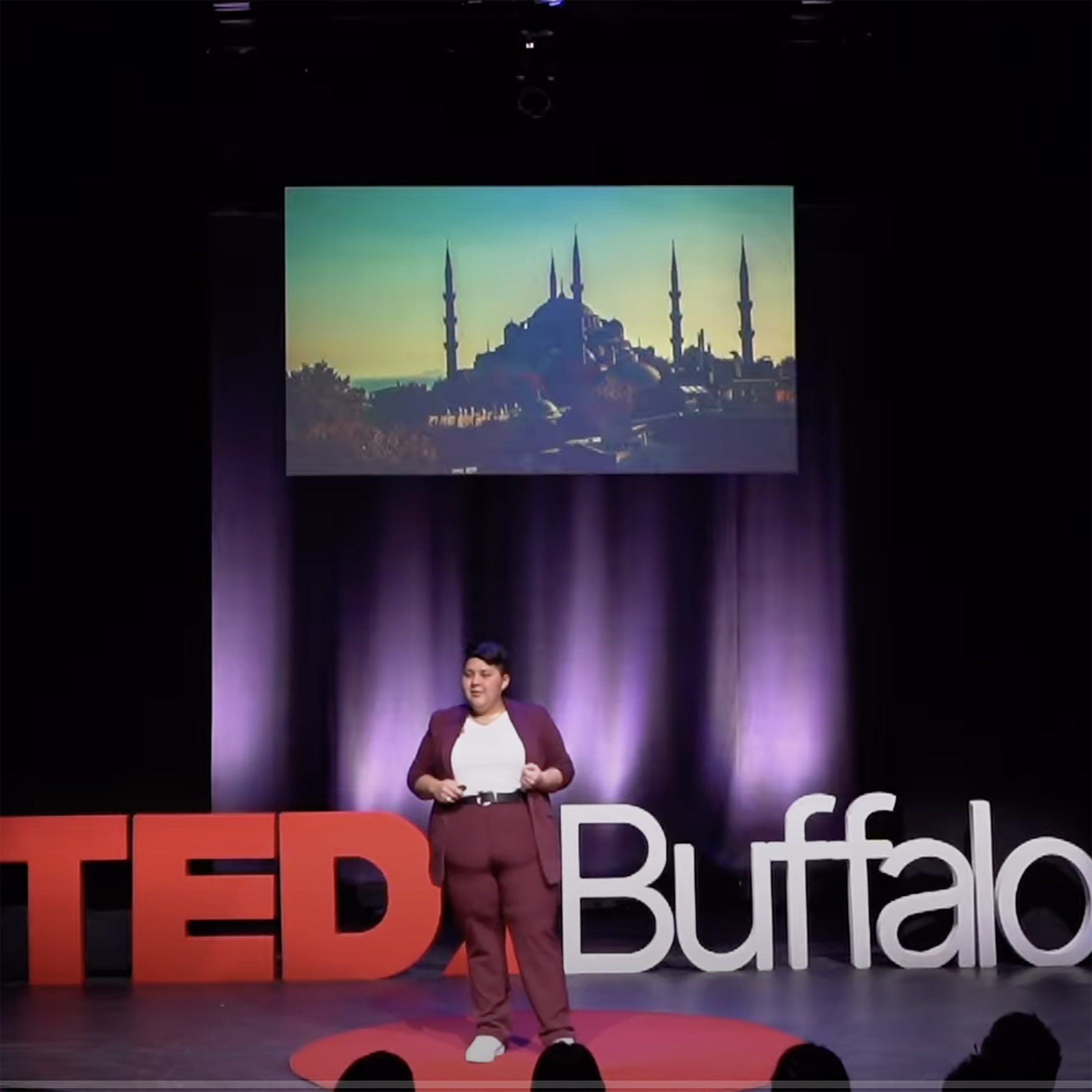 Kalyn Faller speaking at TedxBuffalo.