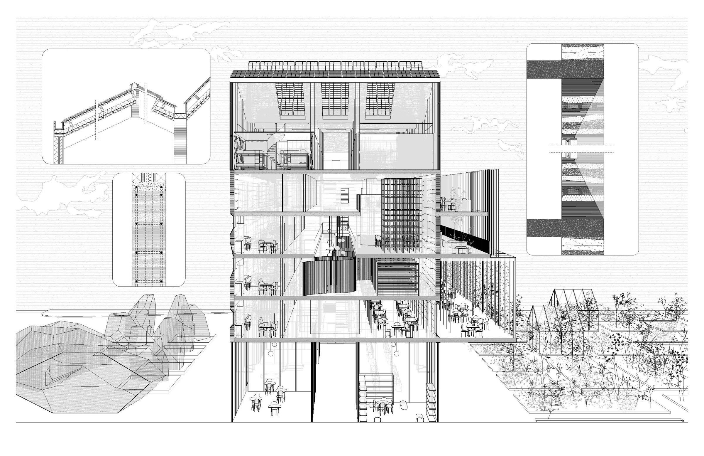 Building Section with Diagrams