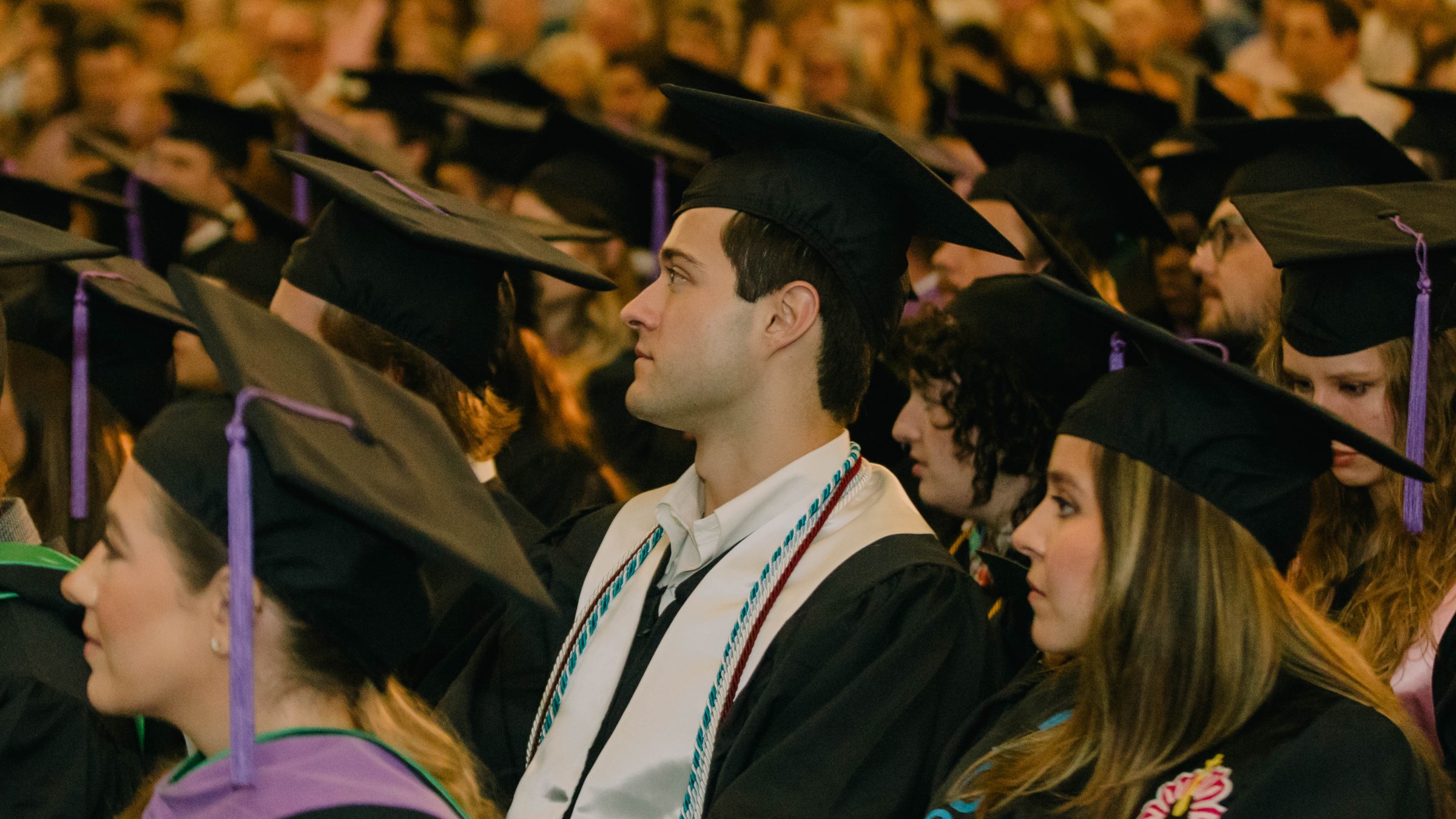 picture of students sitting at commencement ceremony