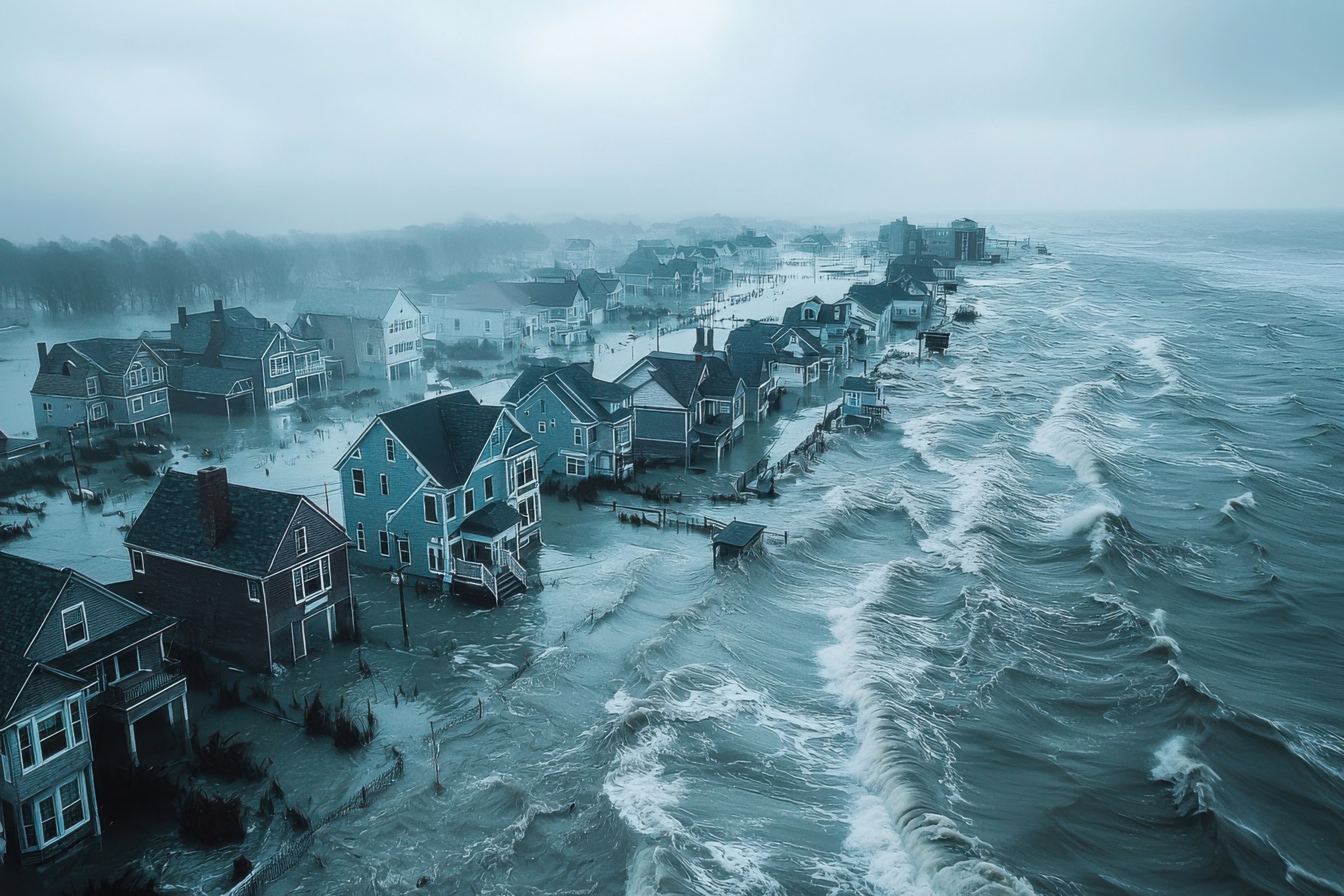 Coastal homes being threatened by coastal erosion and rising sea levels