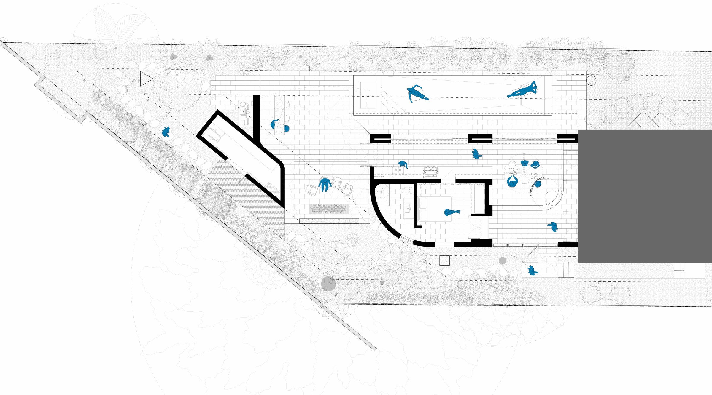 Atelier Mey's illustrative plan of award-winning Miami home