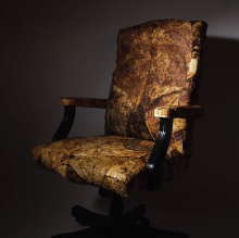 Image of chair made out of a new material, mycelium upholstering